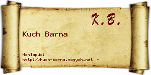 Kuch Barna névjegykártya